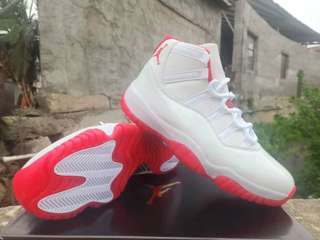 Air Jordan 11 White & Red Sneakers