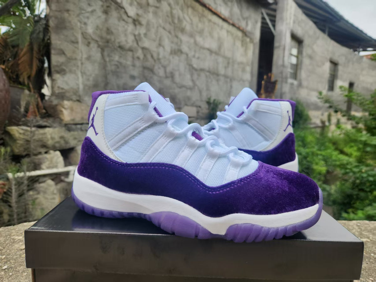 Air Jordan 11 White & Velvet Purple Sneakers