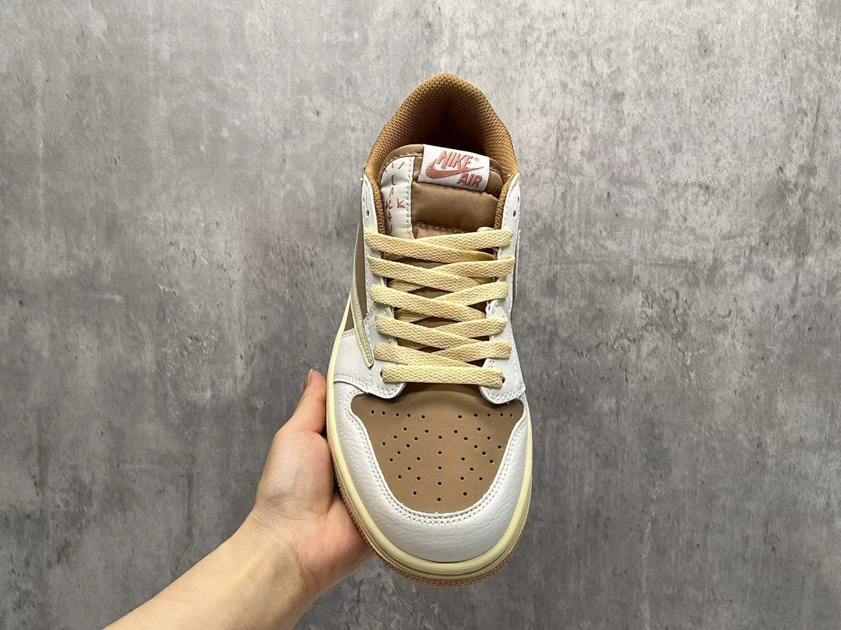Travis Scott x Air Jordan 1 Low OG SP Light Brown & Pink Unisex Sneakers