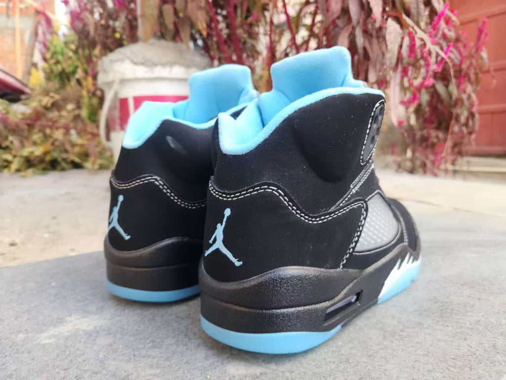 Air Jordan 5 Black & University Blue Sneakers