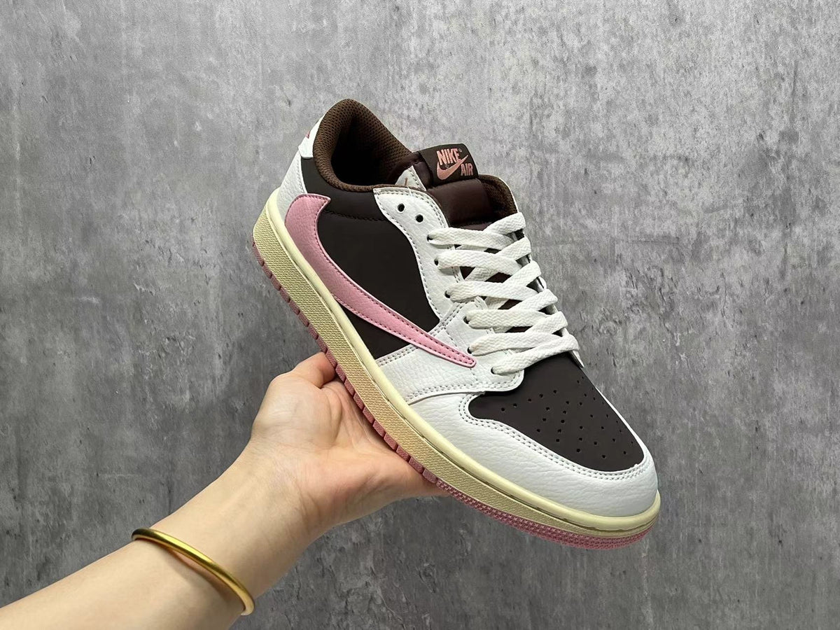 Travis Scott x Air Jordan 1 Low OG SP Brown & Pink Unisex Sneakers
