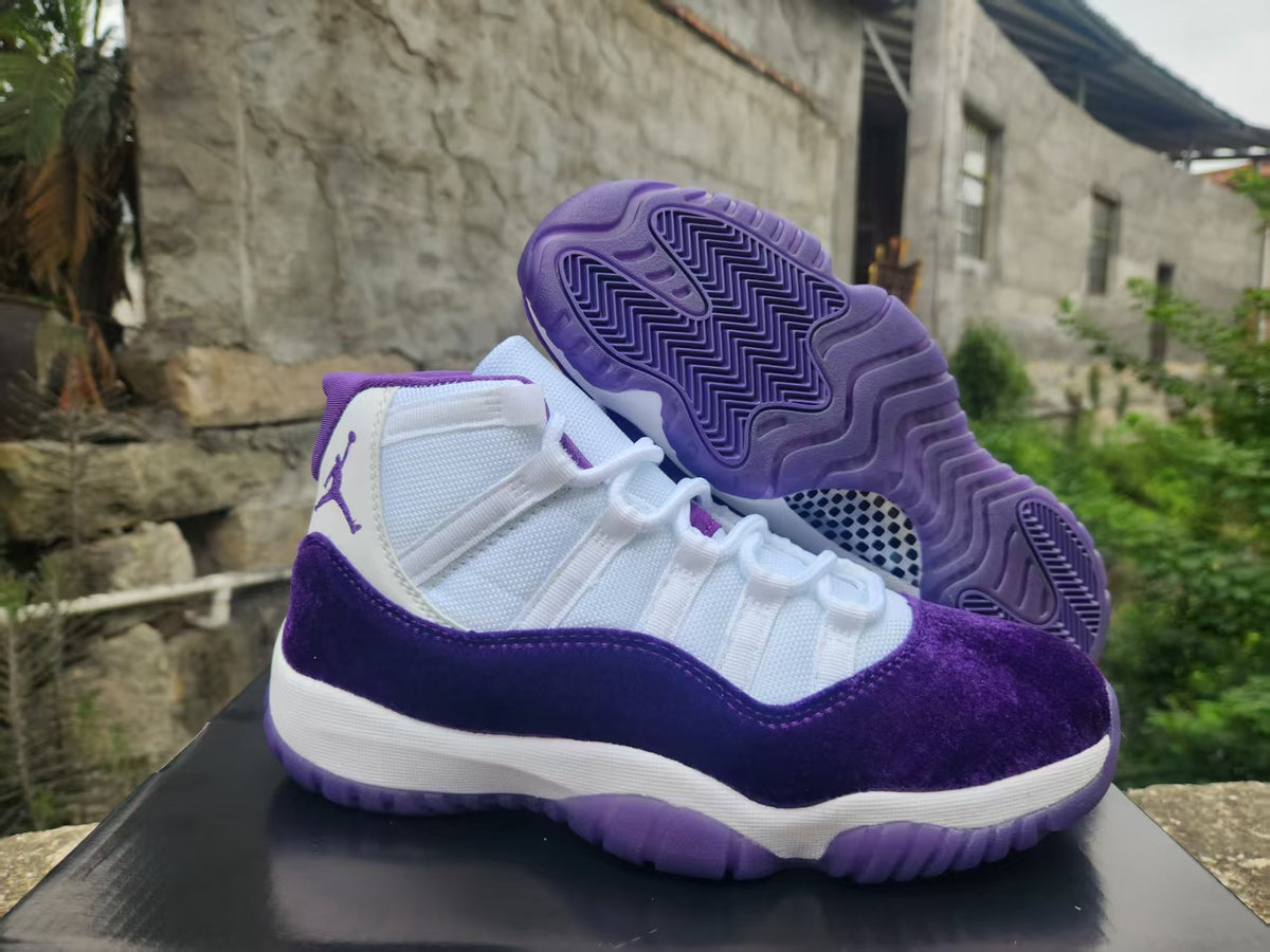 Air Jordan 11 White & Velvet Purple Sneakers