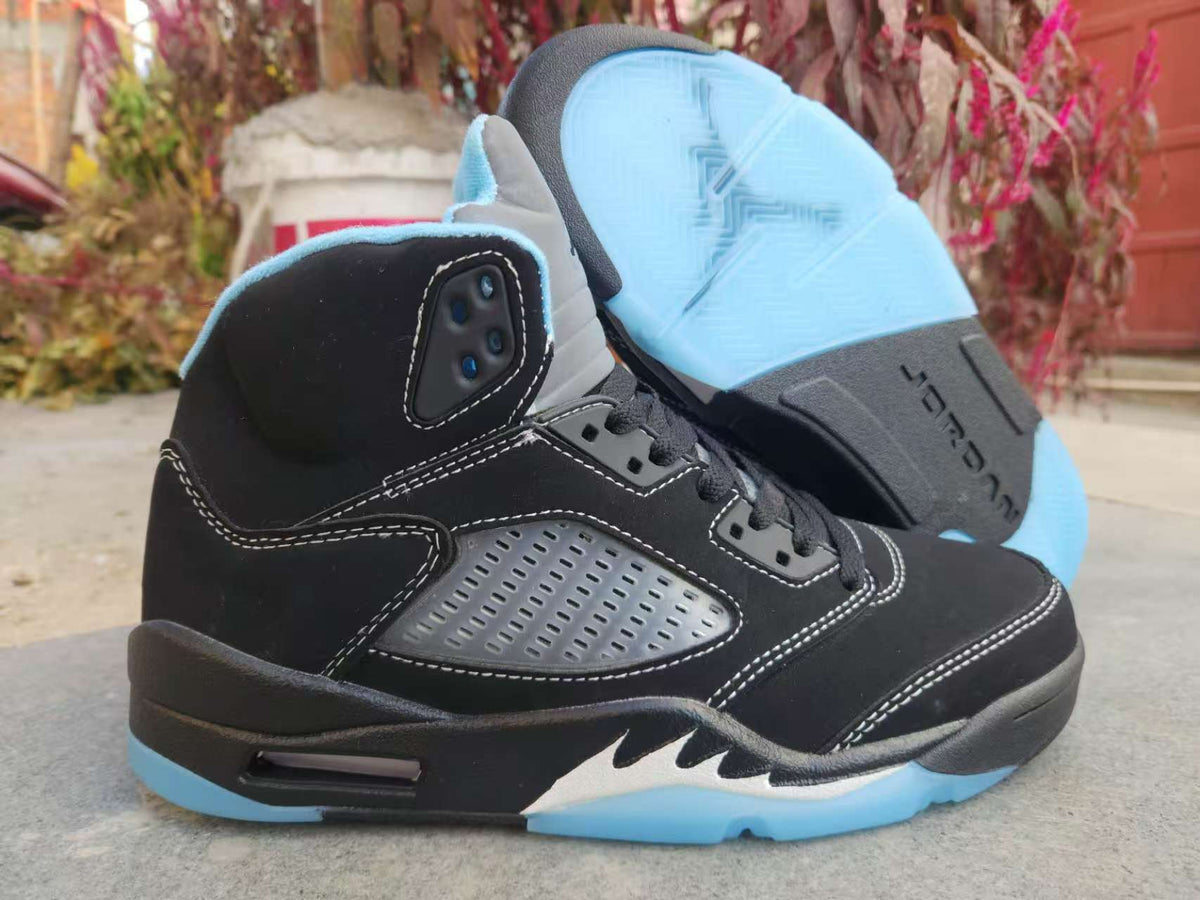 Air Jordan 5 Black & University Blue Sneakers