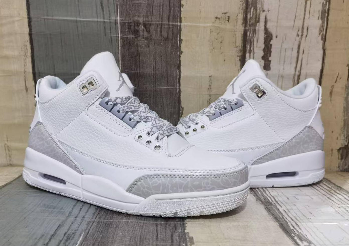 Air Jordan 3 Retro 'Pure White' – Clean Minimalist Sneaker