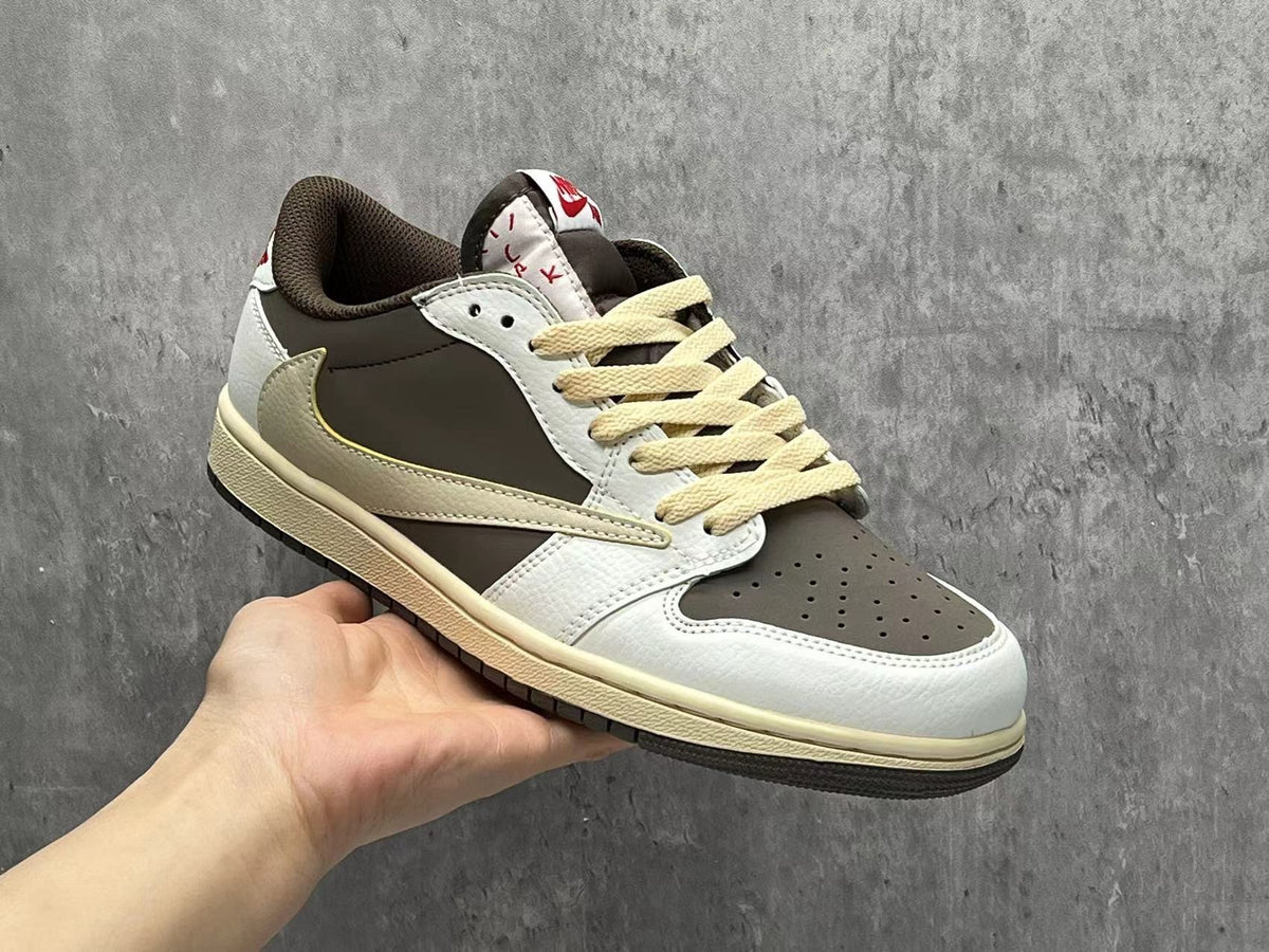 Travis Scott x Air Jordan 1 Low OG SP White & Brown Unisex Sneakers