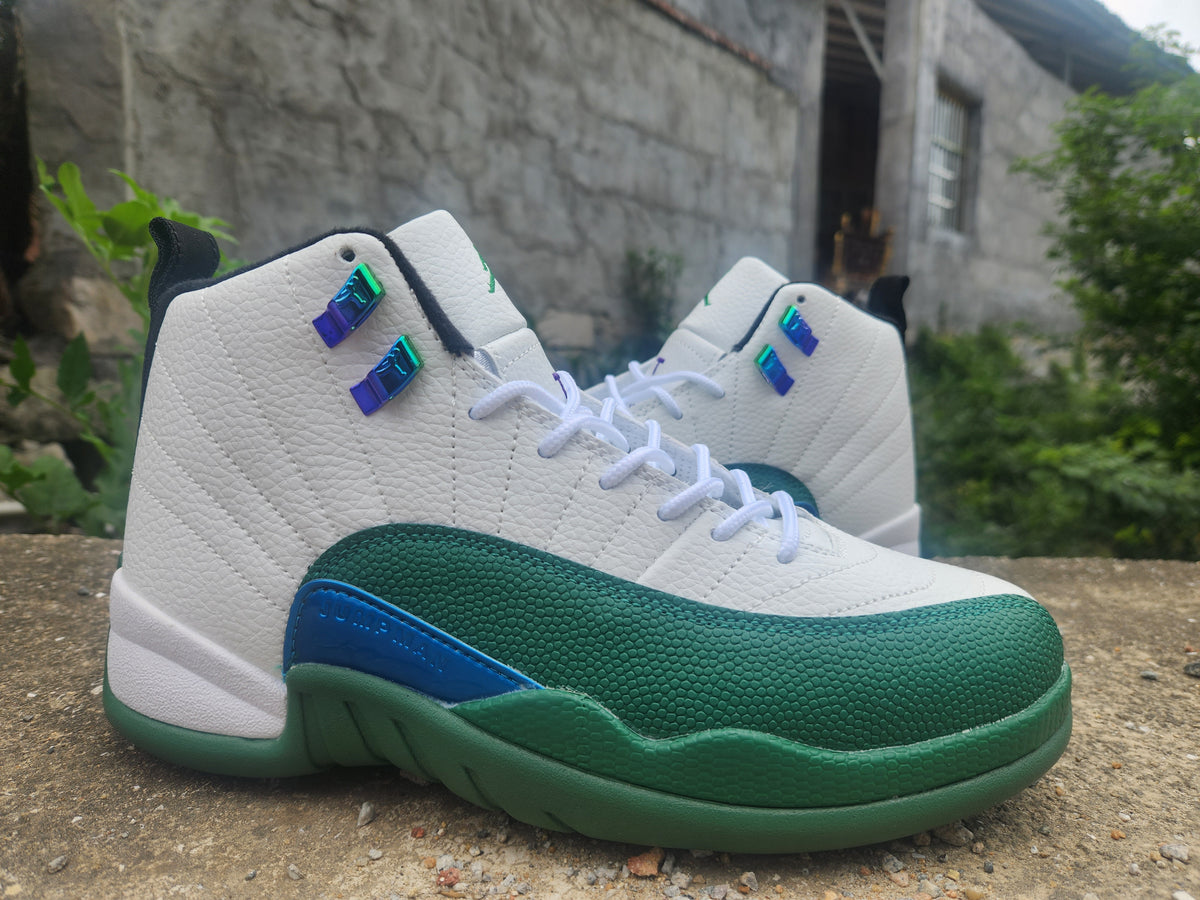 Air Jordan 12 New White/Green Sneakers