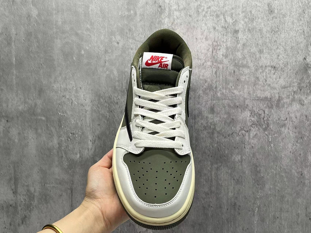Travis Scott x Air Jordan 1 Low OG SP Beige & Olive Unisex Sneakers