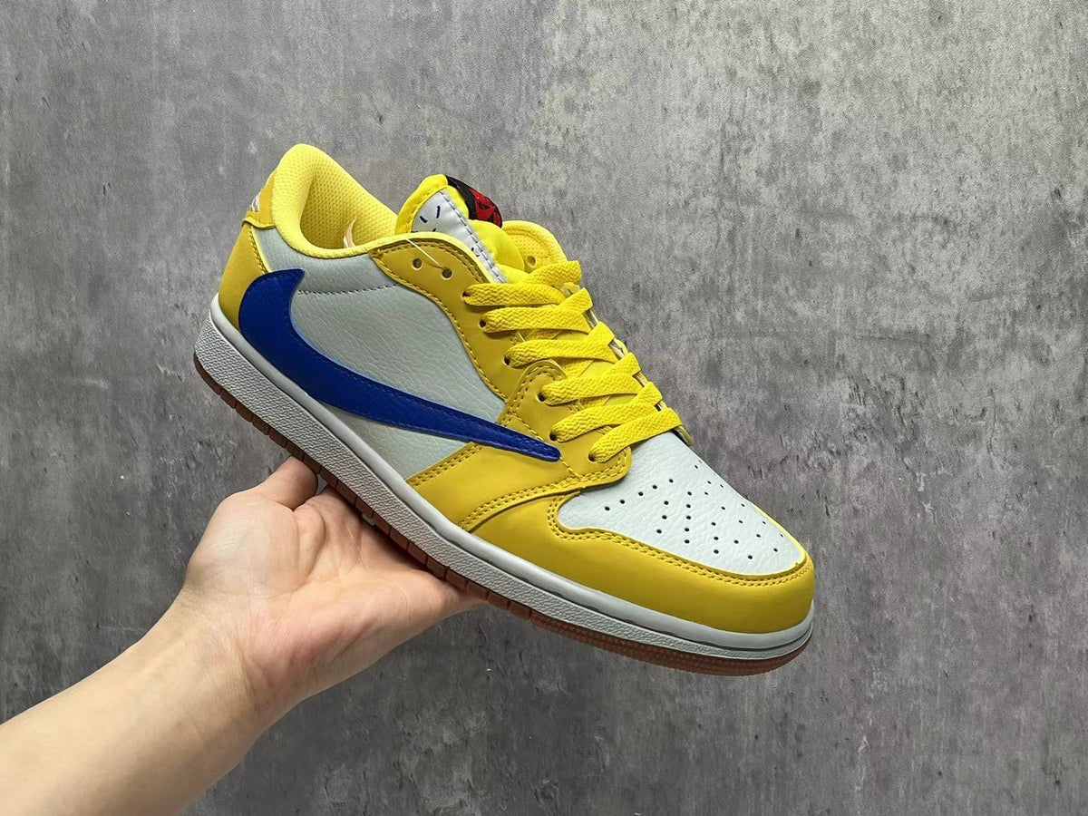 Travis Scott x Air Jordan 1 Low OG SP White & Yellow Unisex Sneakers